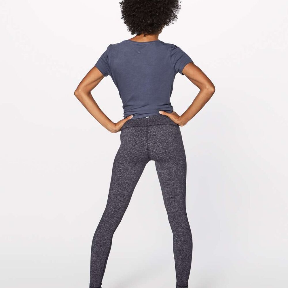 Lululemon Wunder Under Leggings / Tights / Pants (black grey herringbone) Luon - Picture 4 of 12
